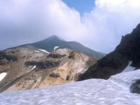 雪渓と十勝岳(PEN-FT)